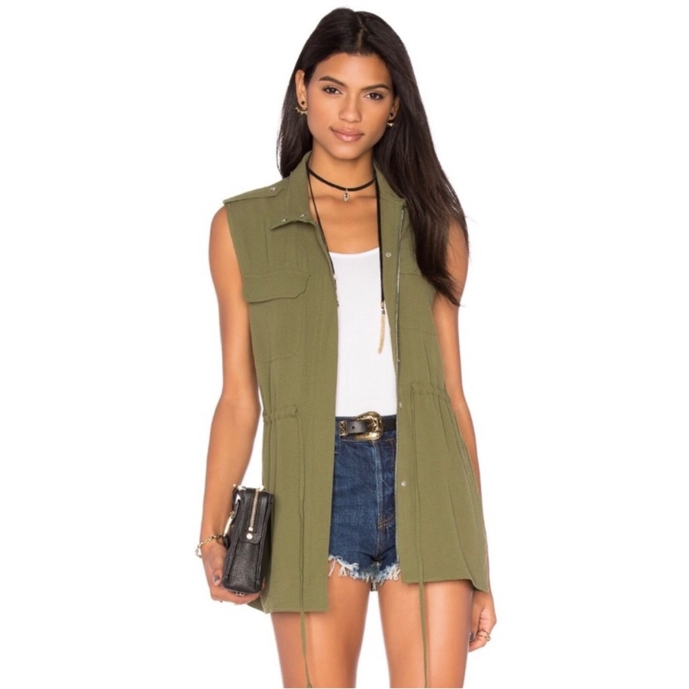 1. State Light Pink Sleeveless Zip/Snap Closure Vest